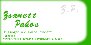 zsanett pakos business card